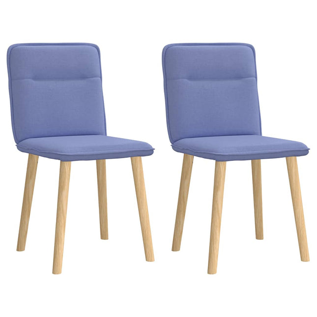 Chaises à manger lot de 2 bleu jean tissu