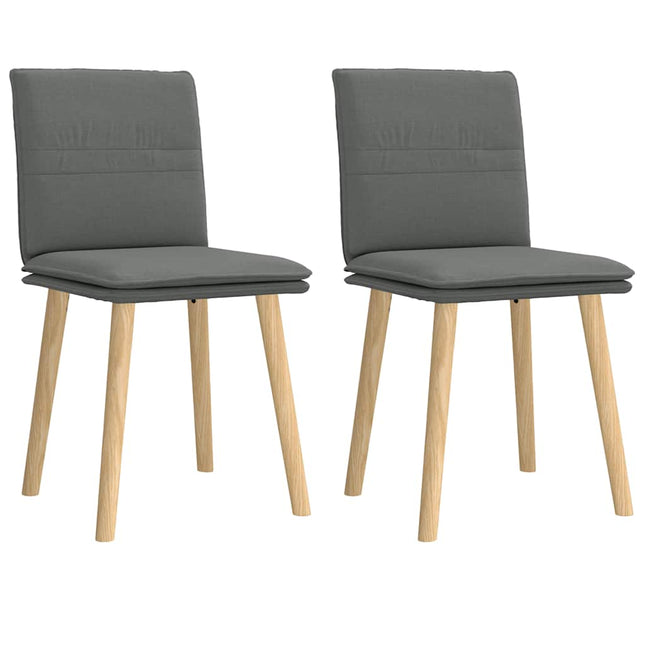 Chaises à manger lot de 2 gris foncé tissu