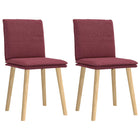 Chaises à manger lot de 2 rouge bordeaux tissu