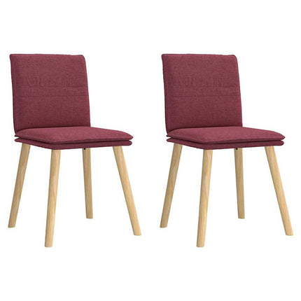Chaises à manger lot de 2 rouge bordeaux tissu