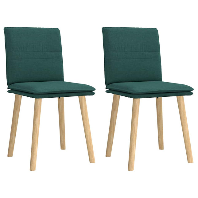 Chaises à manger lot de 2 vert foncé tissu