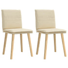 Chaises à manger lot de 2 crème tissu