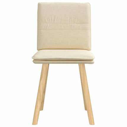 Chaises à manger lot de 2 crème tissu