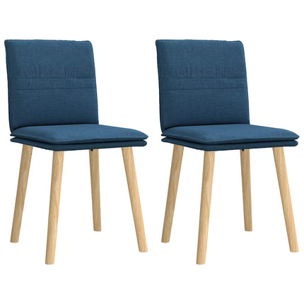 Chaises à manger lot de 2 bleu tissu