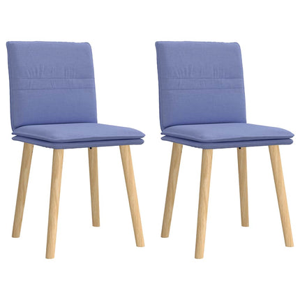 Chaises à manger lot de 2 bleu jean tissu