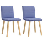 Chaises à manger lot de 2 bleu jean tissu