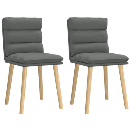 Chaises à manger lot de 2 gris foncé tissu