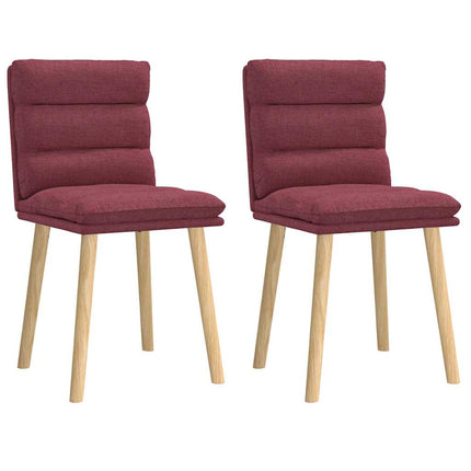 Chaises à manger lot de 2 rouge bordeaux tissu