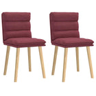 Chaises à manger lot de 2 rouge bordeaux tissu