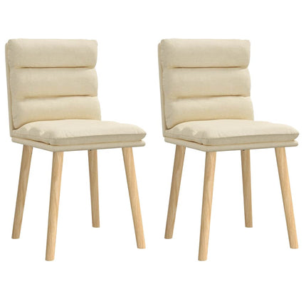 Chaises à manger lot de 2 crème tissu