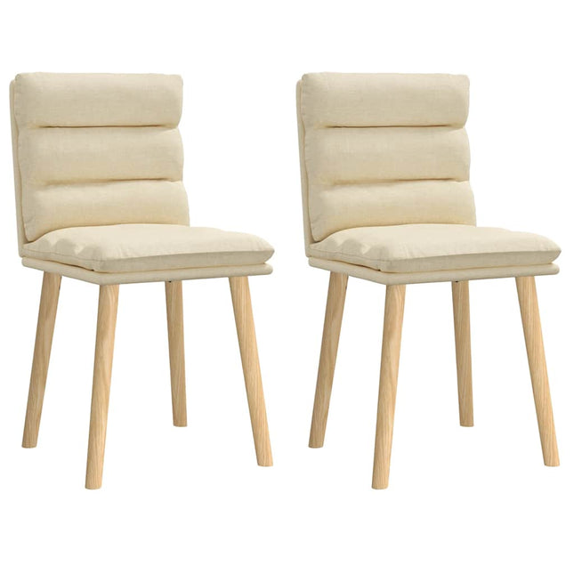 Chaises à manger lot de 2 crème tissu
