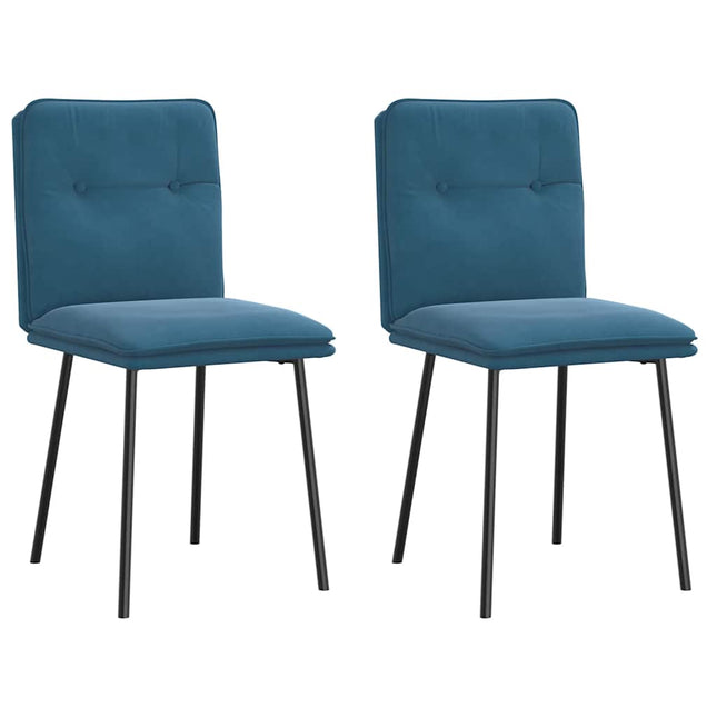 Chaises à manger lot de 2 Bleu Velours