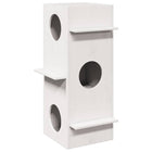 Maison pour chat blanc 43x43x90 cm bois de pin massif