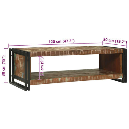Table basse Marron 120 x 50 x 38 cm bois de récupération massif