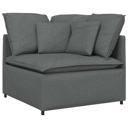 Canapé modulaire avec coussins en tissu gris foncé