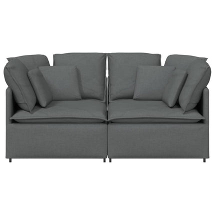 Canapé modulaire avec coussins en tissu gris foncé