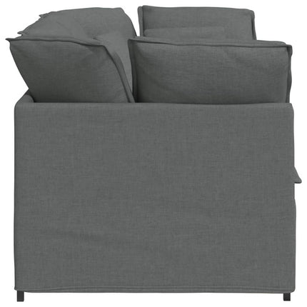Canapé modulaire avec coussins en tissu gris foncé