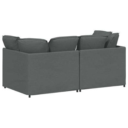 Canapé modulaire avec coussins en tissu gris foncé