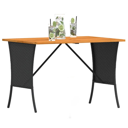 Table de jardin avec dessus en bois d'acacia noir 105x75x72 cm