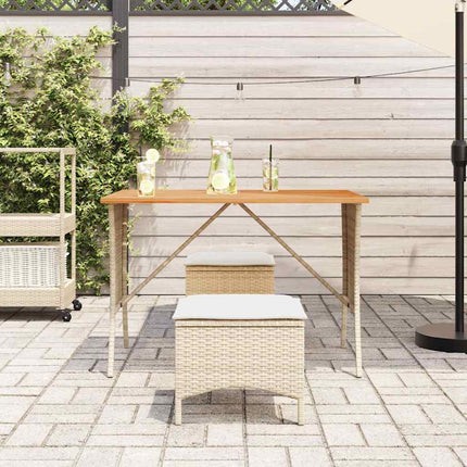 Table de jardin avec dessus en bois d'acacia beige 105x75x72 cm