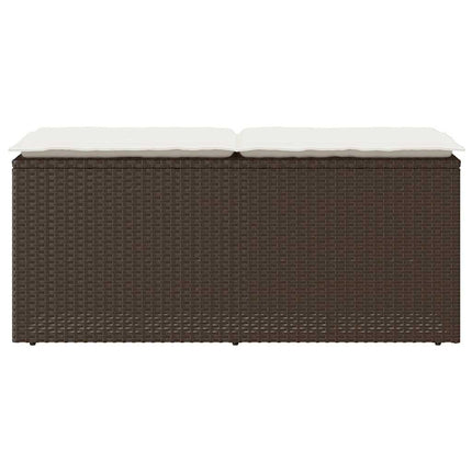 Banc de jardin avec coussin marron 110x40x44 cm résine tressée