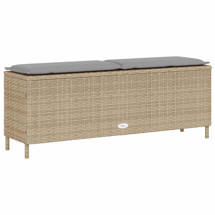 Banc de jardin avec coussin beige 110x30x40,5 cm résine tressée
