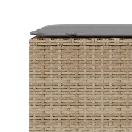 Banc de jardin avec coussin beige 110x30x40,5 cm résine tressée