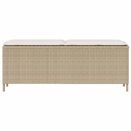 Banc de jardin avec coussin beige 110x30x40,5 cm résine tressée