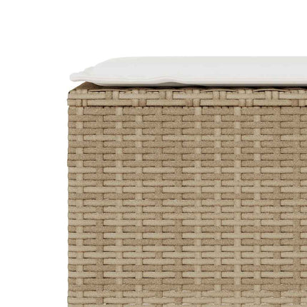 Banc de jardin avec coussin beige 110x30x40,5 cm résine tressée