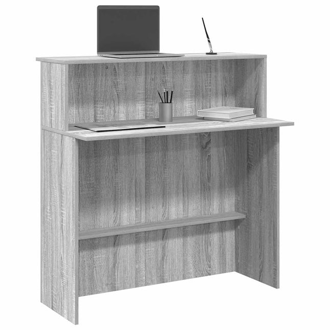 Bureau de réception sonoma gris 100x50x103,5 cm bois ingénierie