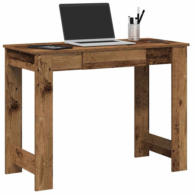 Bureau vieux bois 100x45x75 cm bois d'ingénierie