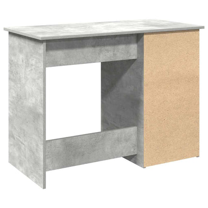 Bureau gris béton 102x50x75 cm bois d'ingénierie