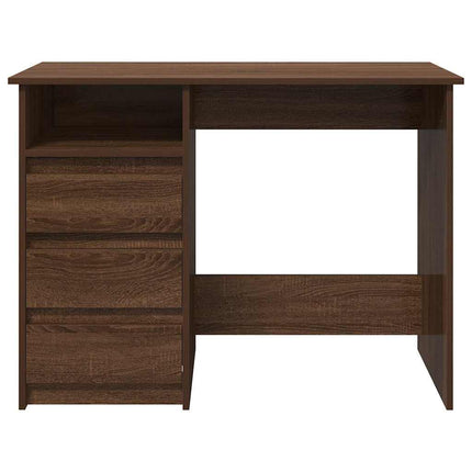 Bureau chêne marron 102x50x75 cm bois d'ingénierie