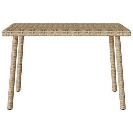 Table basse de jardin rectangulaire beige 60x40x37 cm rotin