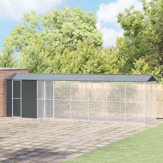 Cage pour oiseaux Anthracite 860 x 208 x 247 cm Acier galvanisé