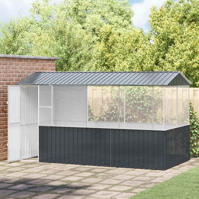 Cage pour oiseaux Anthracite 410 x 210 x 230 cm Acier galvanisé