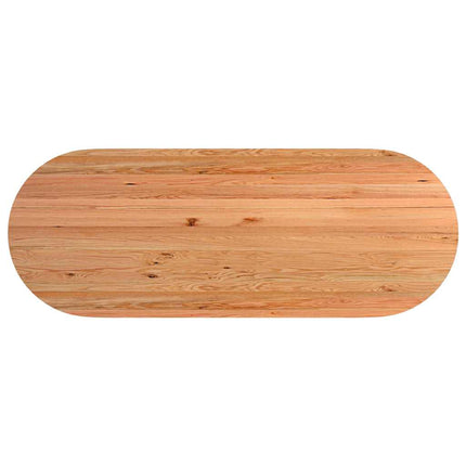 Table à manger marron clair bois de chêne massif ovale