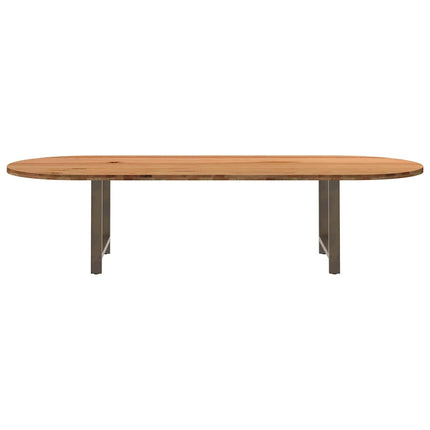 Table à manger marron clair bois de chêne massif ovale