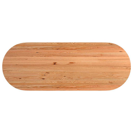 Table à manger marron clair bois de chêne massif ovale