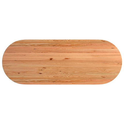 Table à manger marron clair bois de chêne massif ovale