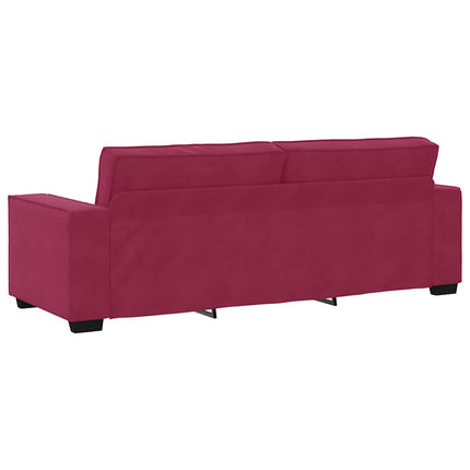Ensemble de canapés 3 pcs avec coussins Rouge bordeaux Velours