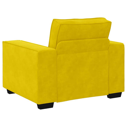Ensemble de canapés 3 pcs avec coussins Jaune Velours
