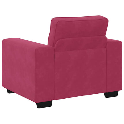 Ensemble de canapés 3 pcs avec coussins Rouge bordeaux Velours