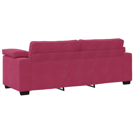 Ensemble de canapés 3 pcs avec coussins Rouge bordeaux Velours