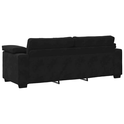 Ensemble de canapés 3 pcs avec coussins Noir Velours