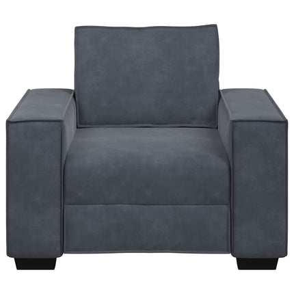 Fauteuil gris foncé 60 cm velours