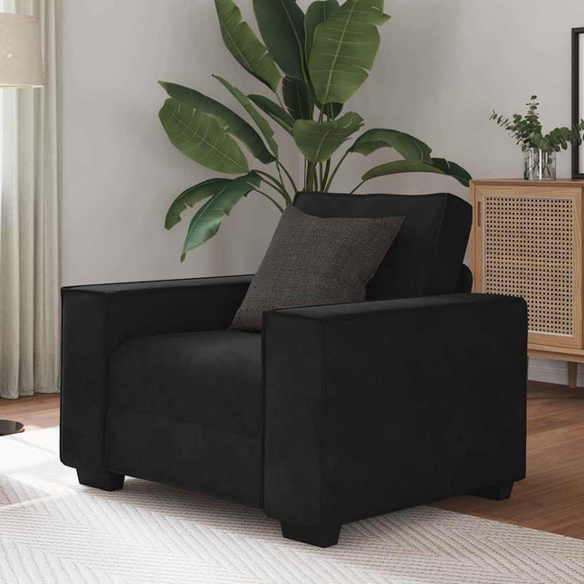 Fauteuil noir 60 cm velours