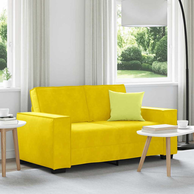 Canapé à 2 places Jaune 120 cm Velours