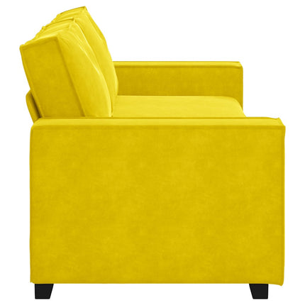 Canapé à 3 places Jaune 180 cm Velours