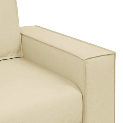 Fauteuil Sofa 59 cm avec coussin Crème Faux cuir